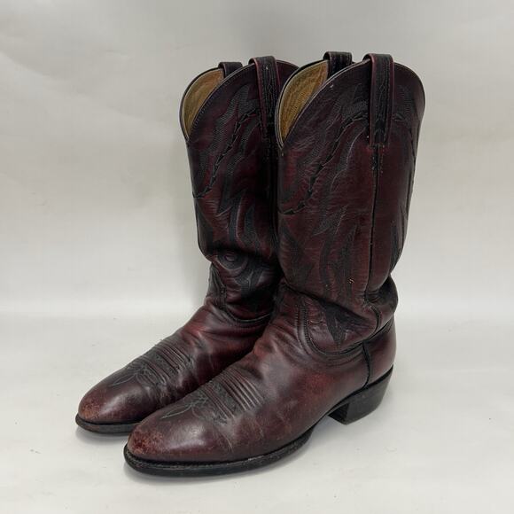 Lucchese 2000 Leather Roper Cowboy Boots “Black Cherry” main image 11